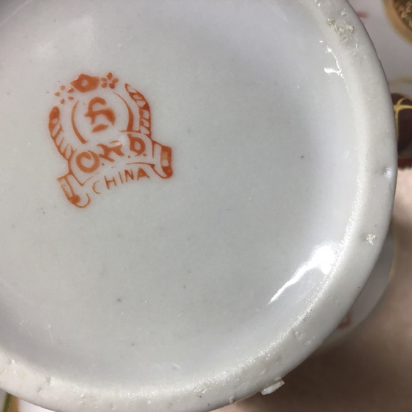 Japanese Dragonware Moriage Kutani Gold Tea Set 20 pcs Lithophane Cups - Picture 9 of 11